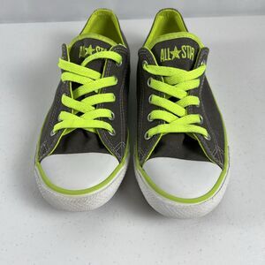 Unisex Converse Chuck Taylor All Star Low Top Grey Lime Green Laces/Trim Size 5